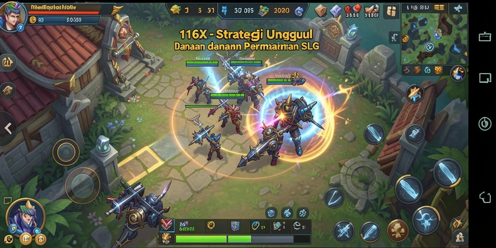 Tangkapan layar gameplay 116X yang menunjukkan pertempuran strategis dalam SLG.