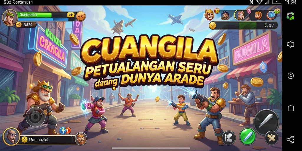 Tangkapan layar gameplay CUANGILA yang penuh aksi dan tantangan Arcade.