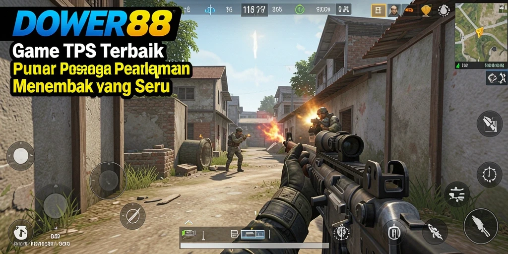 Screenshot DOWER88 menampilkan aksi menembak yang seru dan grafis menawan.
