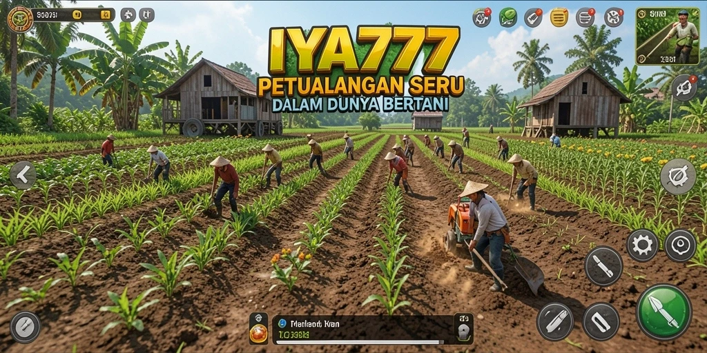 Tampilan gameplay seru dari IYA777 saat bertani di ladang.