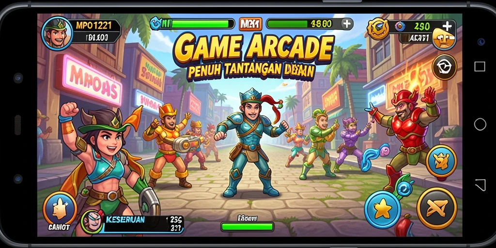 Screenshot MPO1221 menampilkan aksi seru dalam gameplay Arcade.