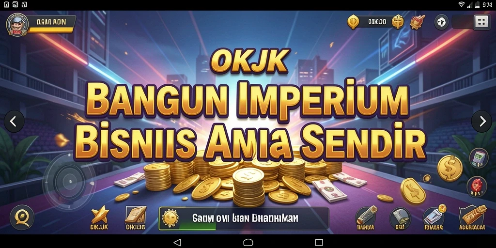 Screenshot utama OKJK yang menunjukkan aktivitas bisnis seru.