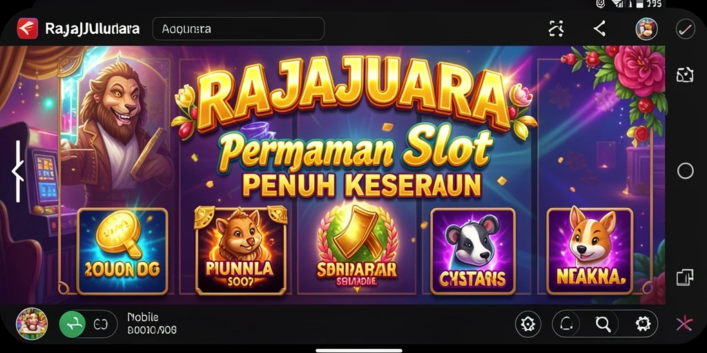 Tampilan gameplay menyenangkan dari RAJAJUARA dengan efek visual yang menarik.