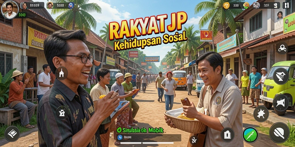 Screenshot gameplay RAKYATJP menampilkan interaksi sosial yang menarik.