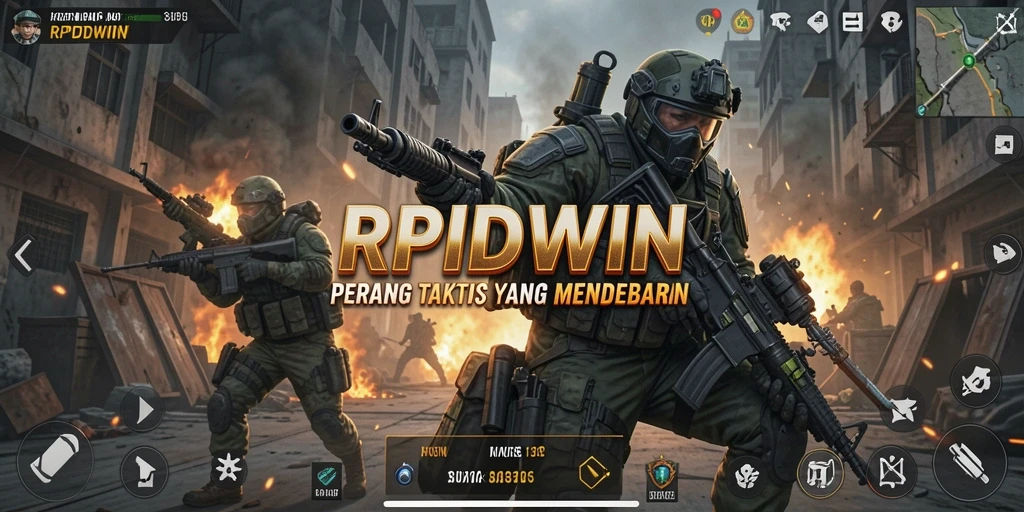 Screenshot RPIDWIN menampilkan aksi tembak-menembak yang seru.