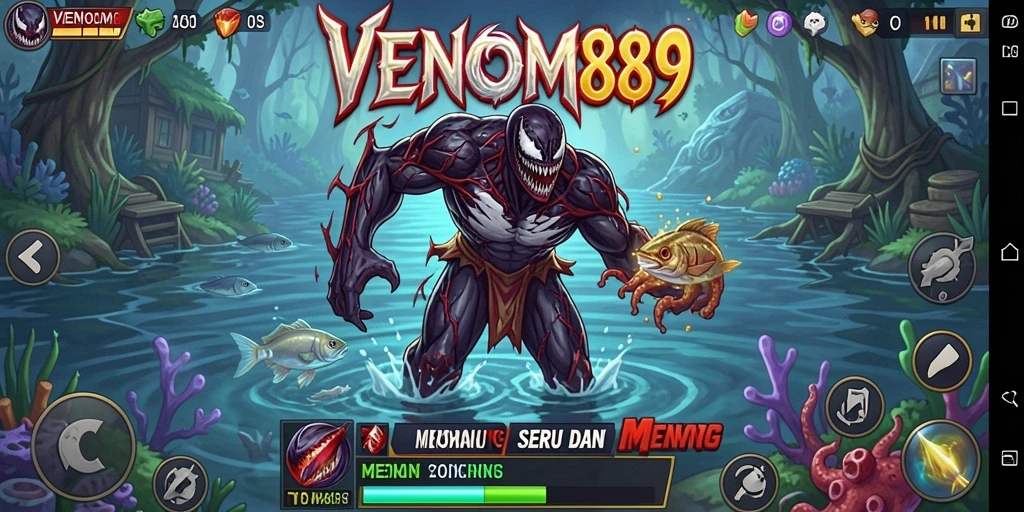 Tampilan gameplay VENOM889 dengan aksi memancing yang seru.