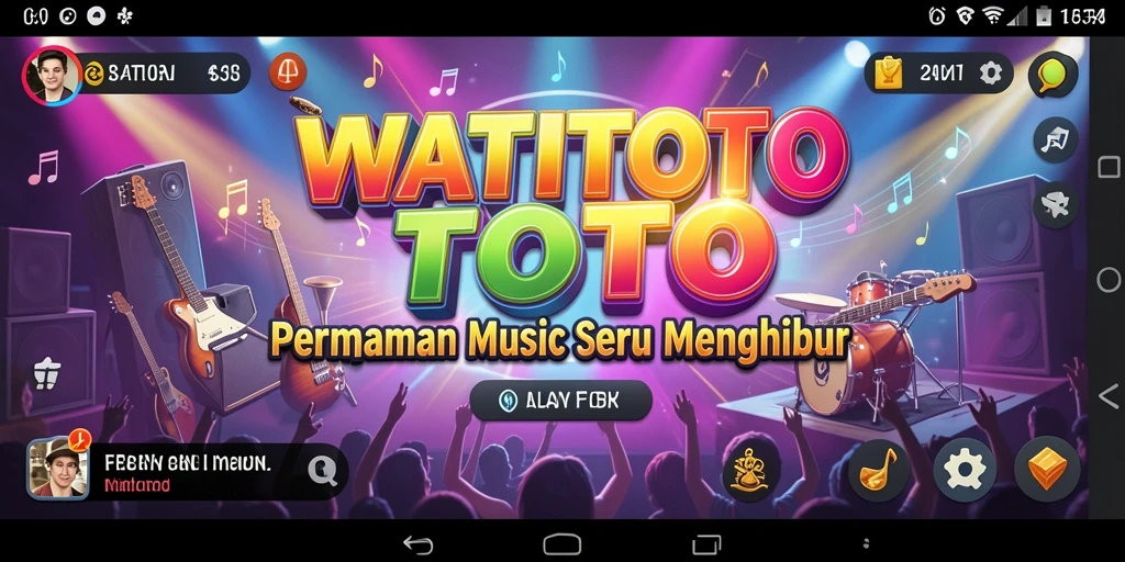 Screenshot gameplay WATITOTO menampilkan tantangan musik yang seru.