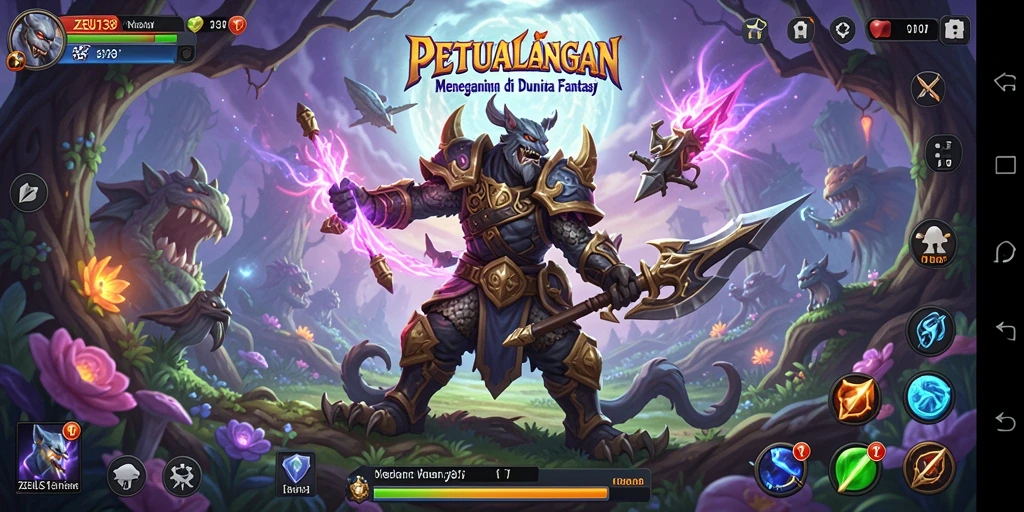 Tampilan gameplay menegangkan dalam dunia petualangan yang menakjubkan.